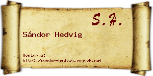 Sándor Hedvig névjegykártya